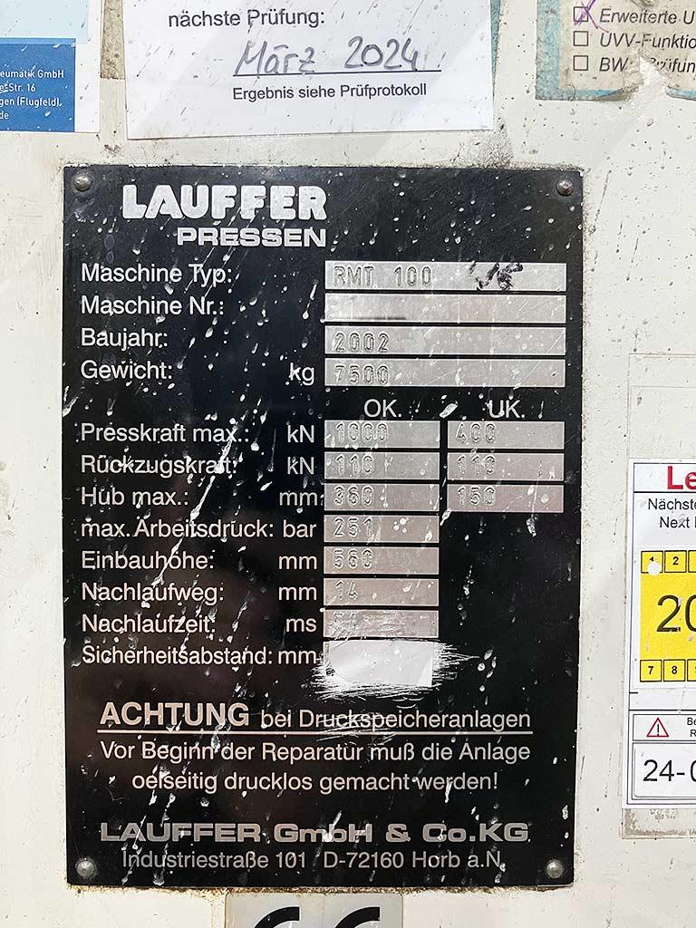 Hydraulic Press Lauffer RMT 100 - Thumbnail 4
