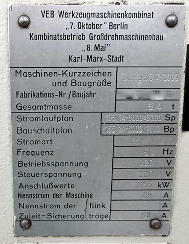 Lathe Wmw DLZ 630 IV x2000 - Thumbnail 8