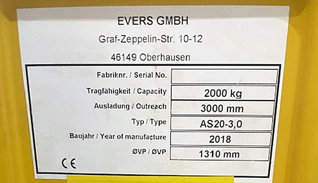 Column-Mounted Slewing Crane Evers AS20-3,0 - Thumbnail 2
