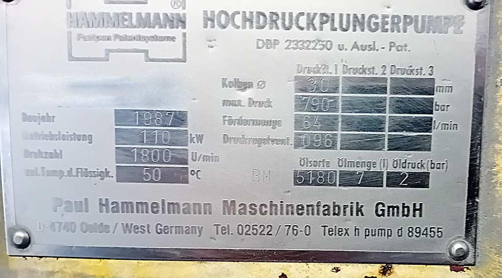 High Pressure Pump Hammelmann/volvo Penta TR71A - Thumbnail 3