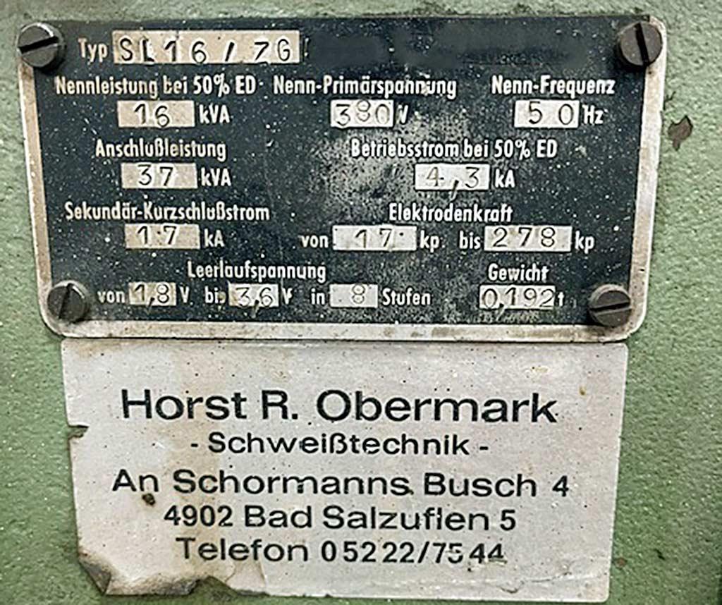 Spot Welder Horst R. Obermark SL16/ZG - Thumbnail 5