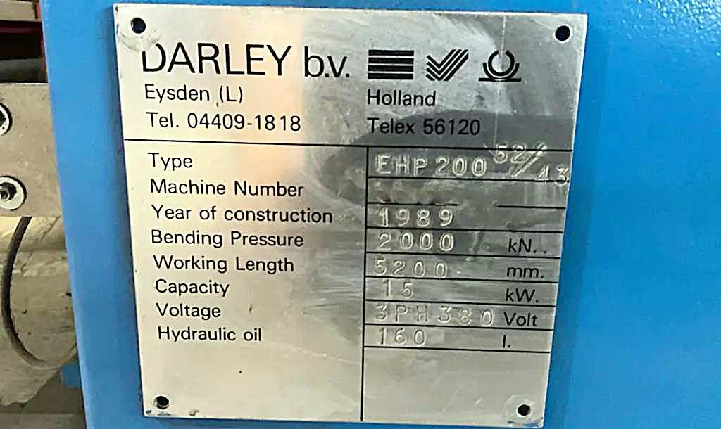 CNC Press Brake Darley EHP 200 - Thumbnail 8
