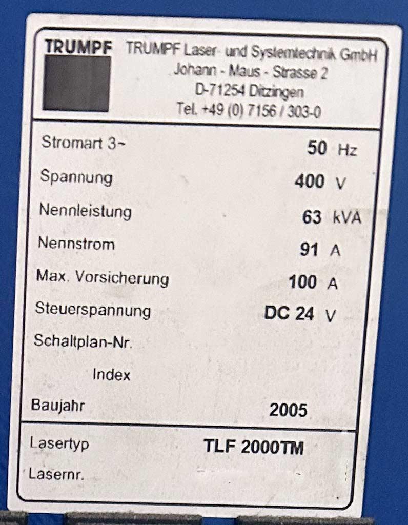 CNC Laser Cutting Machine Trumpf Trumatic L 3030 2000W - Thumbnail 8