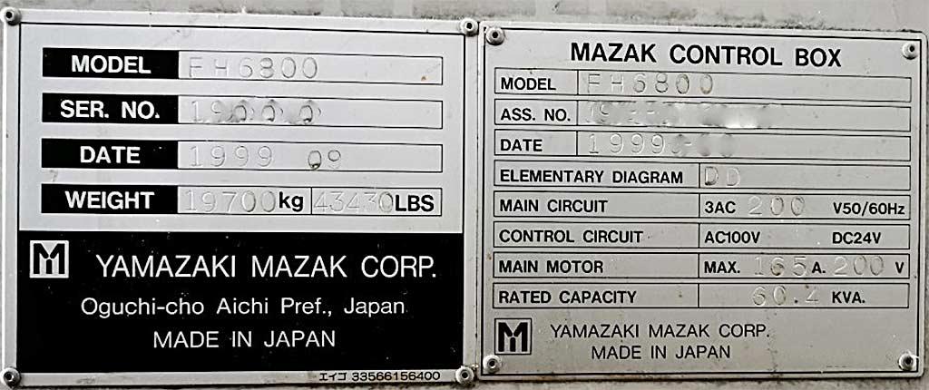 CNC Machining Center Mazak FH 6800 - Thumbnail 3