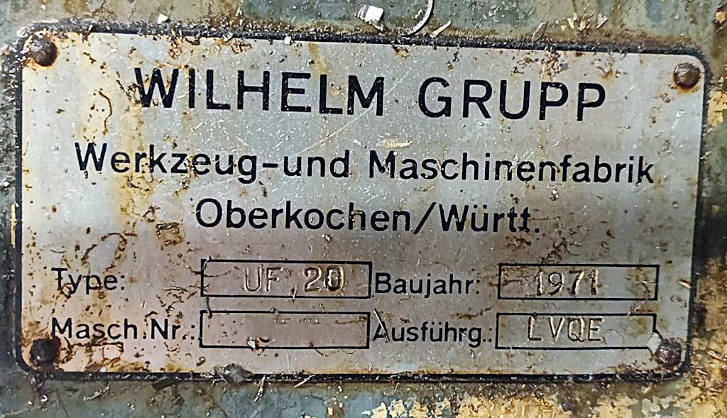 Universal Milling Machine Wilhelm Grupp UF 20 - Thumbnail 8