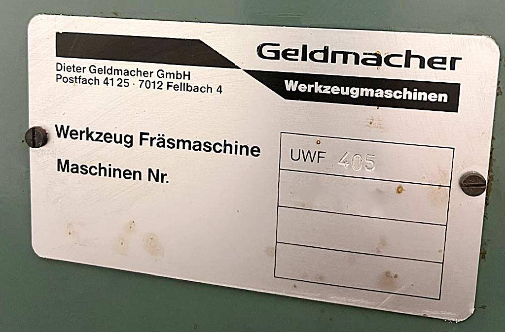Tool Milling Machine Geldmacher UWF 405 - Thumbnail 6