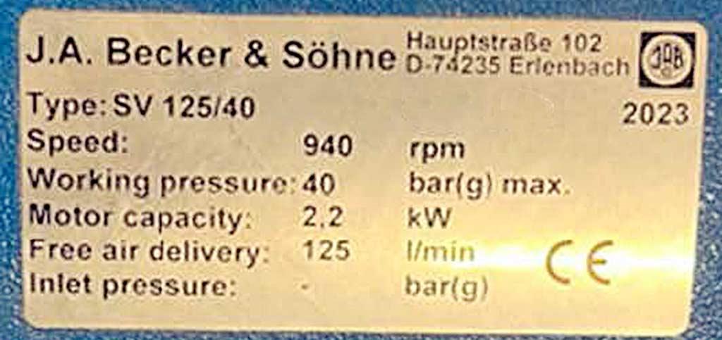 Compressor Becker & Söhne SV 125/40 - Thumbnail 3