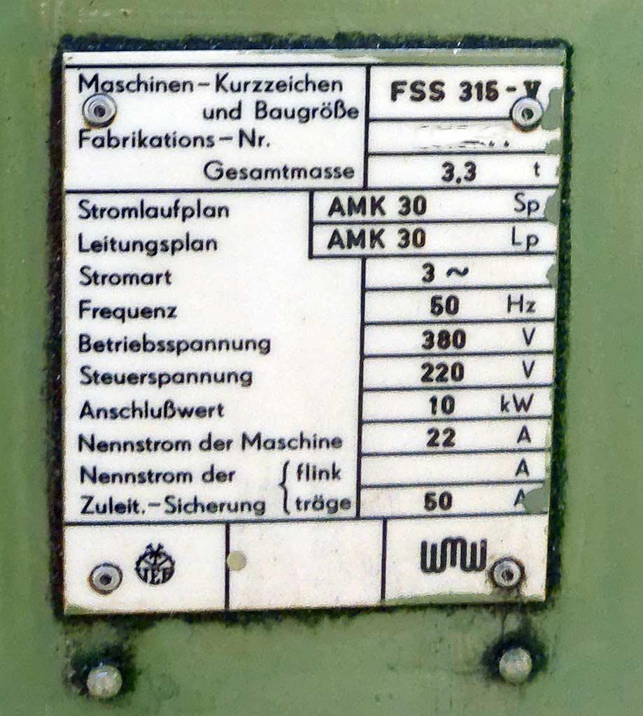 Milling Machine Wmw FSS 315-V - Thumbnail 7