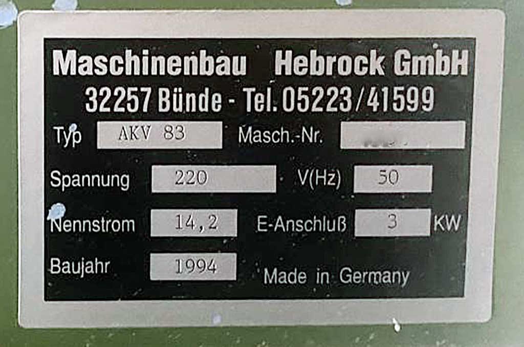 Edge Milling Machine Hebrock AKV 83 - Thumbnail 2