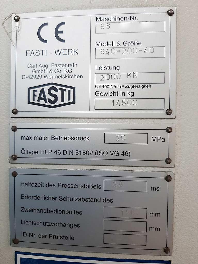 CNC Press Brake Fasti 940-200-40 - Thumbnail 3