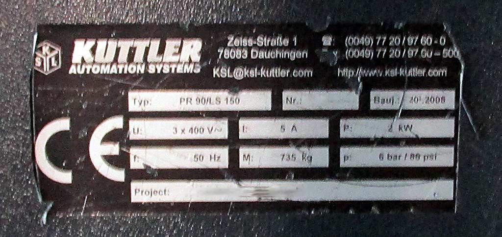 Rotary Lift Station Kuttler PR-90 LS150 - Thumbnail 3