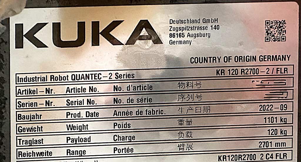 Palletizing Robot Kuka Quantec-2 Series KR 120 R2700 - 2 / FLR - Thumbnail 3
