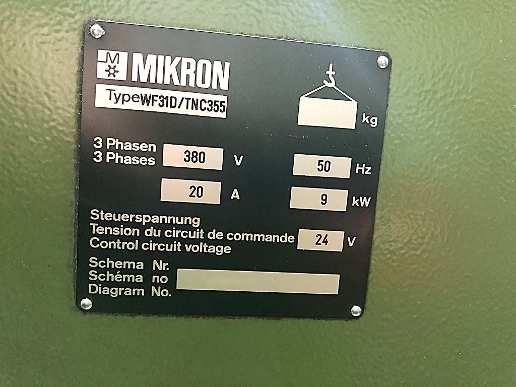 CNC Tool Milling Machine Mikron WF 31D/TNC355 - Thumbnail 3
