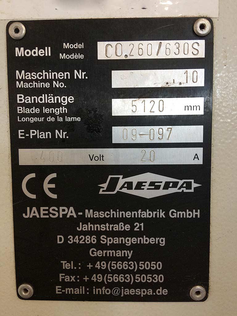 Band Saw Jaespa Concept 260/630S - Thumbnail 5