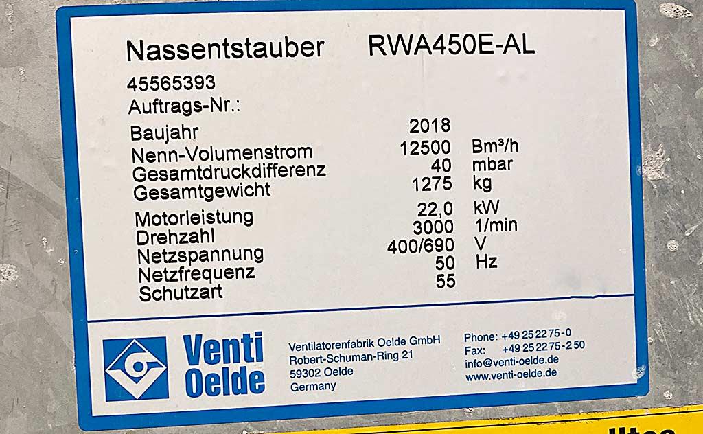 Aluminum Wet Separator Ventilatorenfabrik Oelde RWA450E-AL - Thumbnail 4