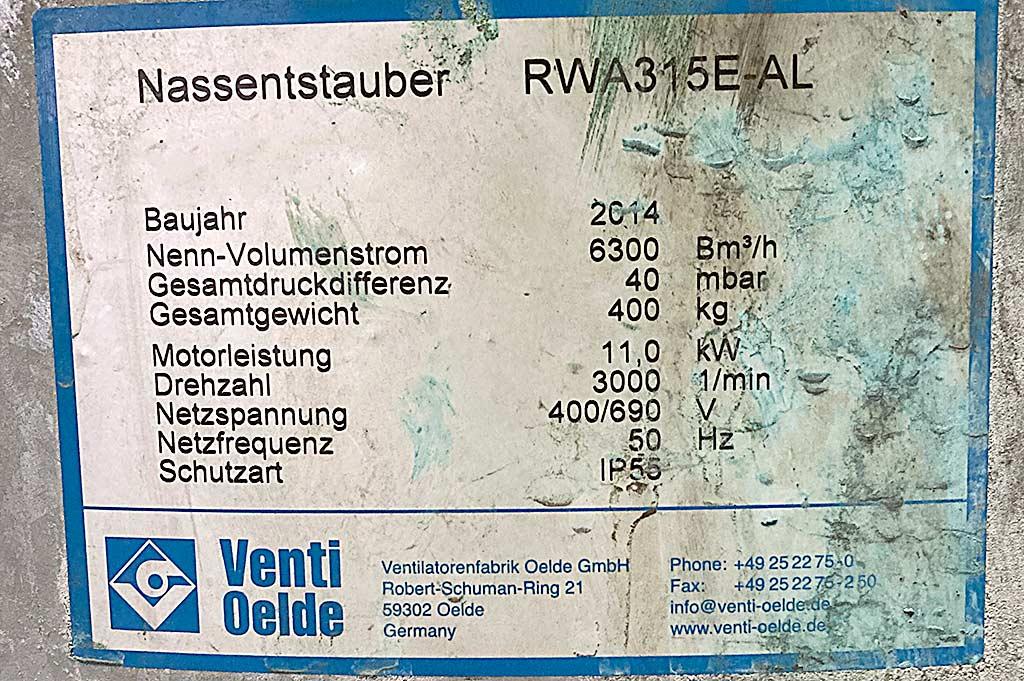 Aluminum Wet Separator Ventilatorenfabrik Oelde RWA315E-AL - Thumbnail 4