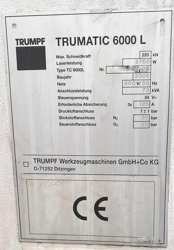 CNC Punch Laser Machine Trumpf Trumatic 6000L (TC 6000) - Thumbnail 6