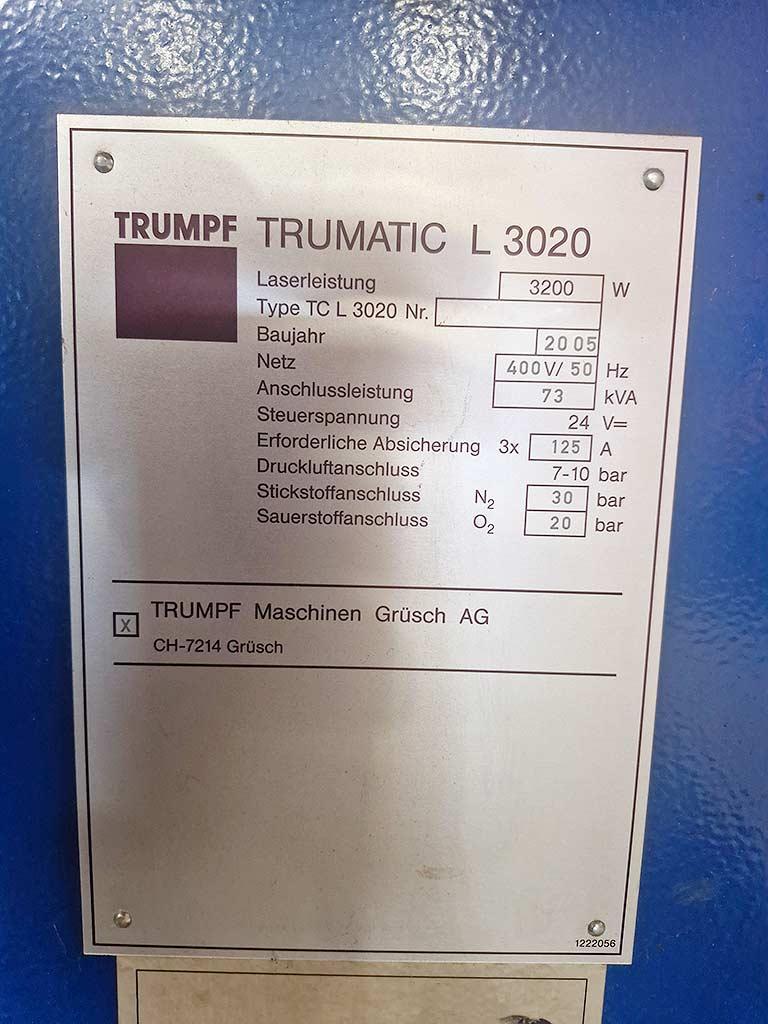 CNC Laser Cutting Machine Trumpf Trumatic L 3020 - Thumbnail 8