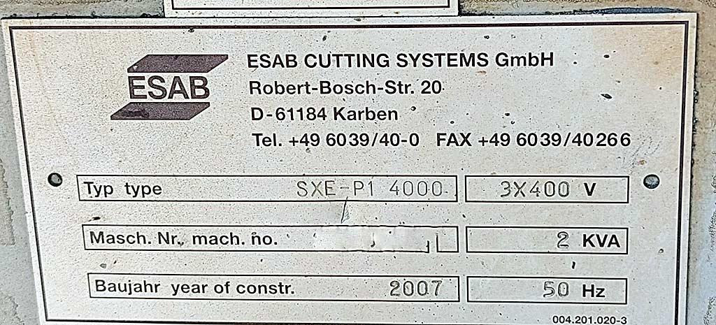 CNC Plasma Cutter Esab SXE-P1 4000 - Thumbnail 8