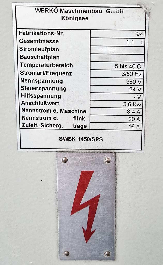 Saw Grinding Machine Wmw/werkö SWSK 1450-SPS/SWSK 1450 - Thumbnail 5