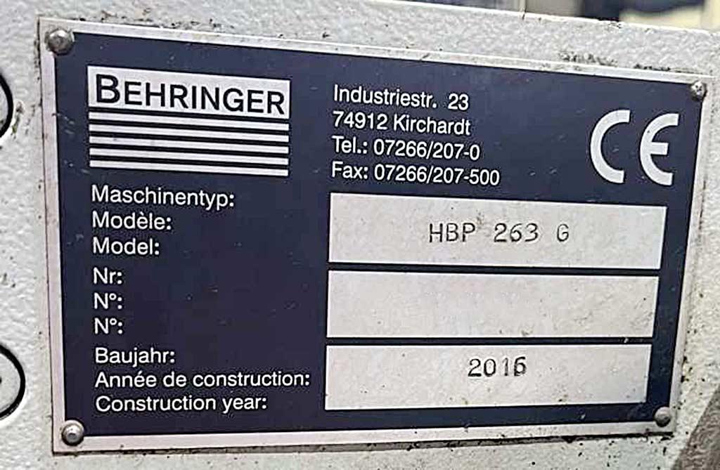 Band Saw Behringer HBP 263 G - Thumbnail 3