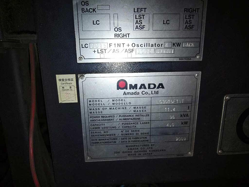 CNC Laser Cutting Machine Amada/lki LC 3015 F1NT/AS LUL-3015 - Thumbnail 8