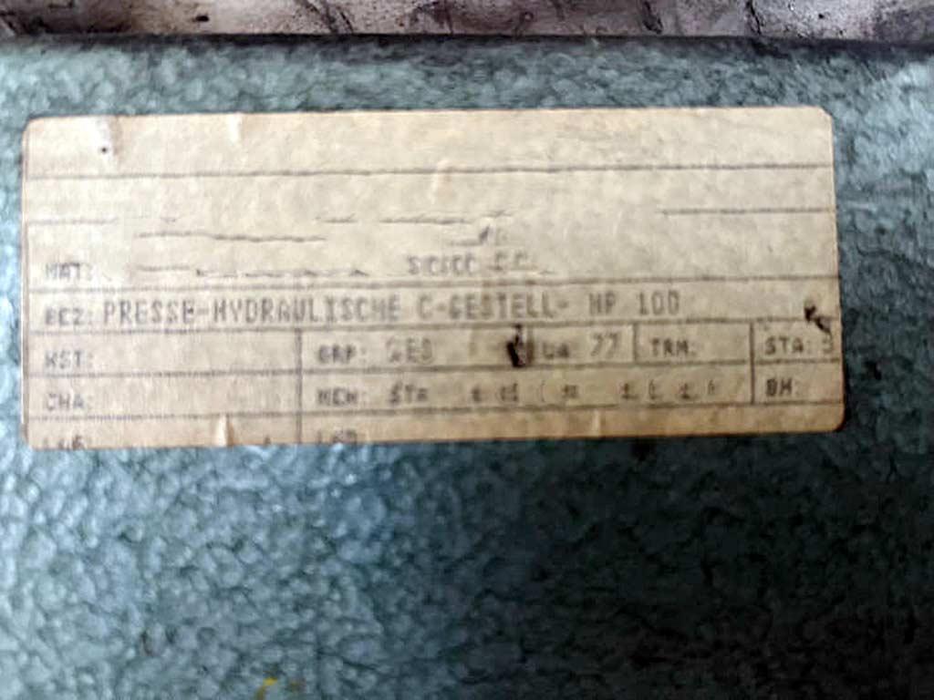 C-Frame Flywheel Eccentric Press Wenig HP 100 - Thumbnail 4
