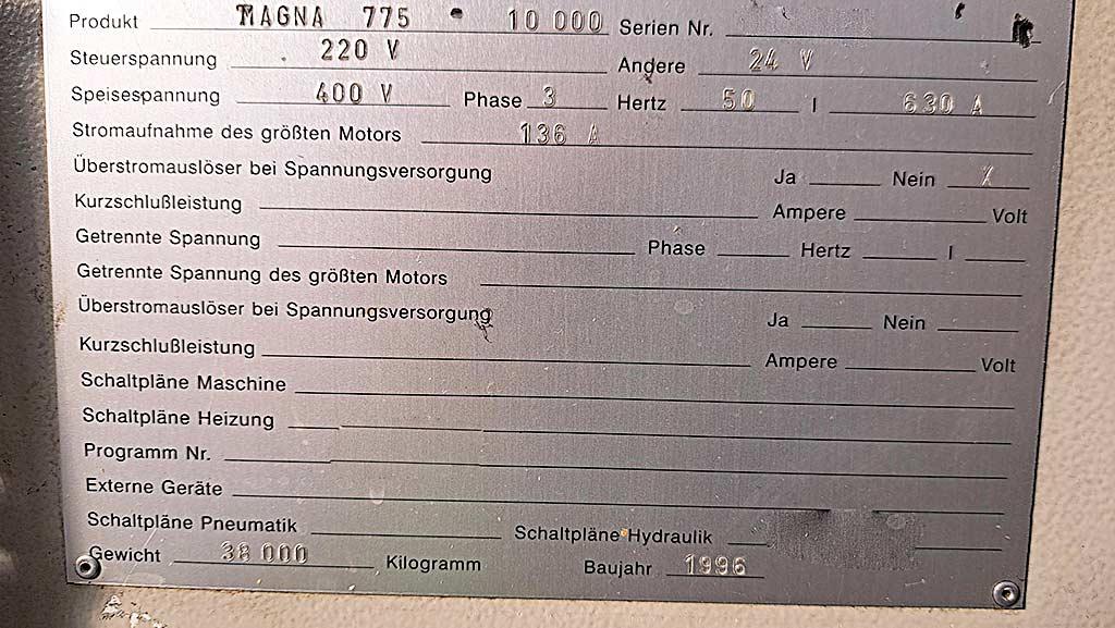 Injection Moulding Machine Ferromatik Magna 775-10000 - Thumbnail 3