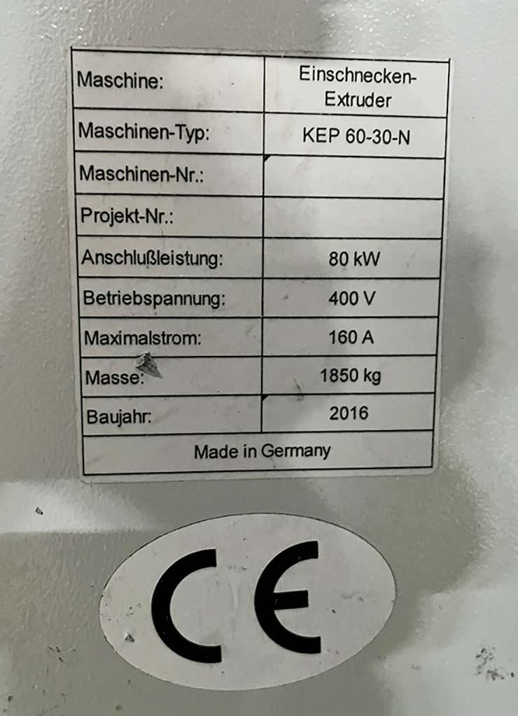 Single-Screw Extruder Zambello/kreyenborg/trendelkamp KEP 60-30-N - Thumbnail 6