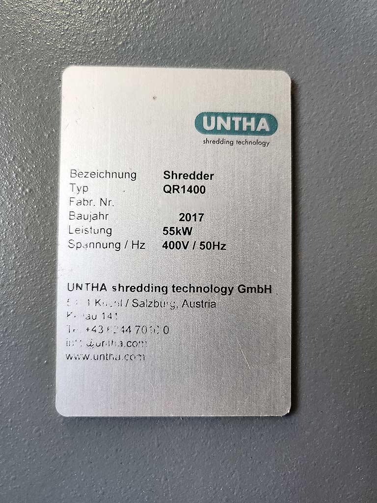 Shredder Untha QR 1400 - Thumbnail 6