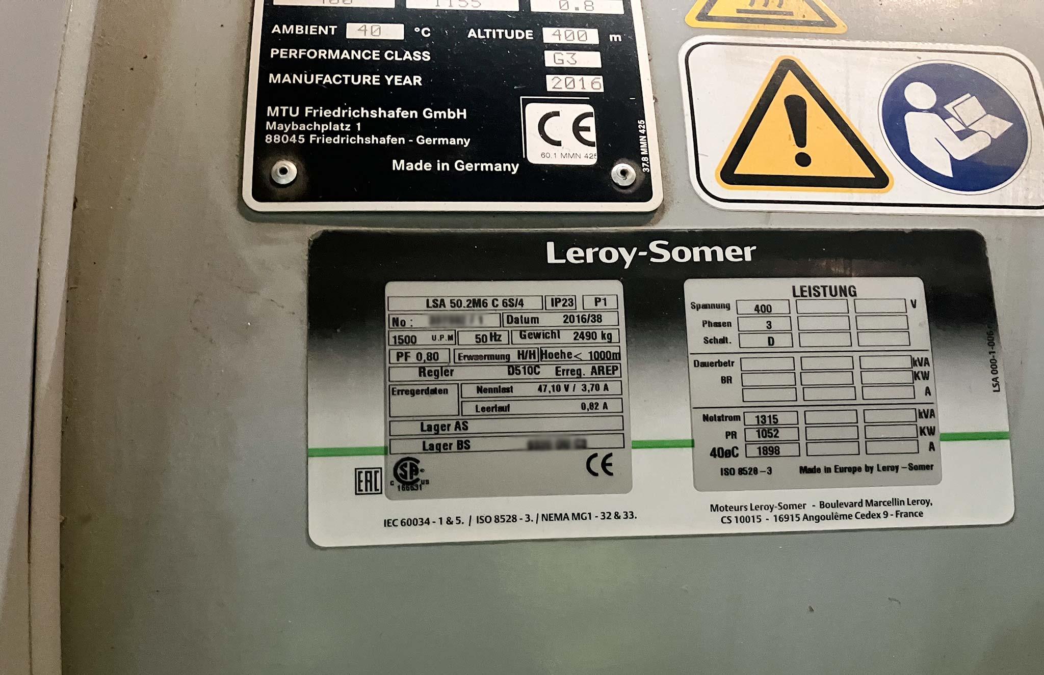 Diesel Generator Mtu 12V2000 DS1000 - Thumbnail 3