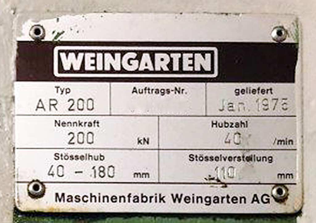 Eccentric Press Weingarten TYP AR 200.55 - Thumbnail 2