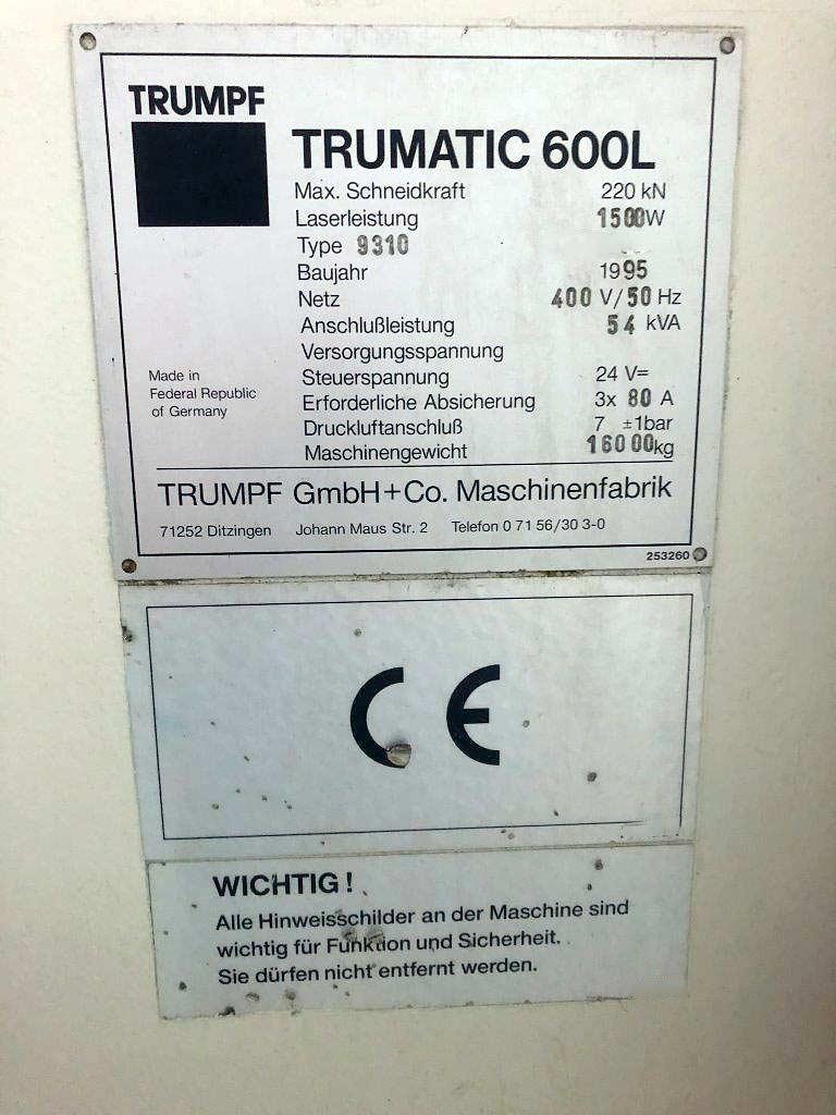 CNC Punch Laser Machine Trumpf Trumatic 600L - Thumbnail 2