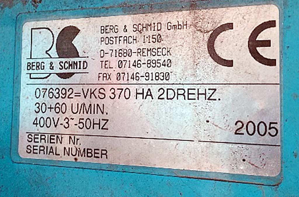 Cut-Off Saw Berg & Schmid VKS 370 HA - Thumbnail 8