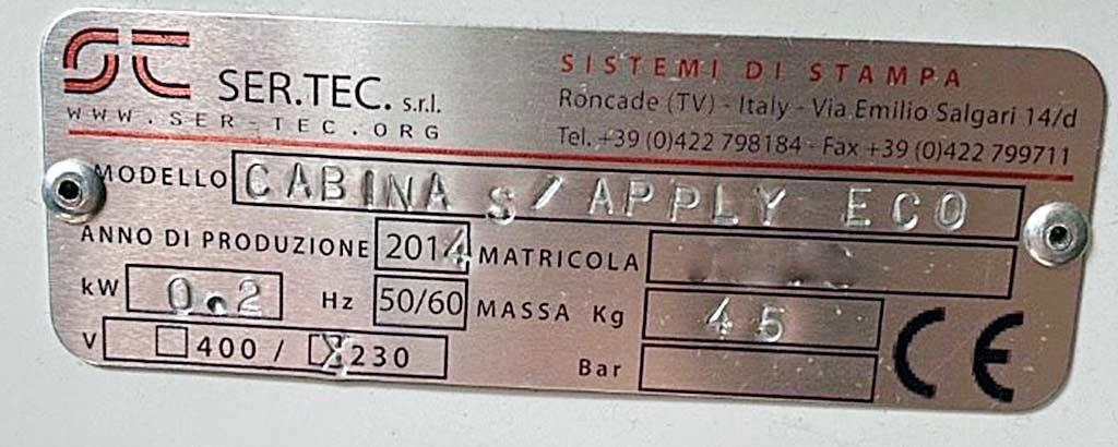 Screen Printing Machine Ser.tec Cabina S / Apply Eco - Thumbnail 8