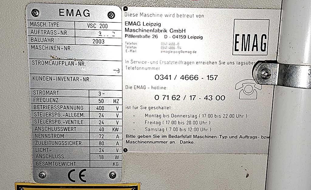 CNC Vertical Machining Center Emag VSC 200 - Thumbnail 5