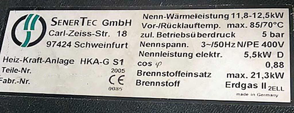 Combined Heat and Power Plant Senertec KHA-G S1 - Thumbnail 3