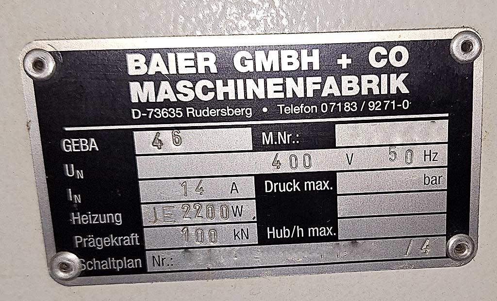 Embossing and Punching Machine Baier Geba 46/A - Thumbnail 5