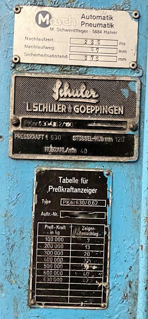 Eccentric Press Schuler PK 630/0,62 - Thumbnail 2