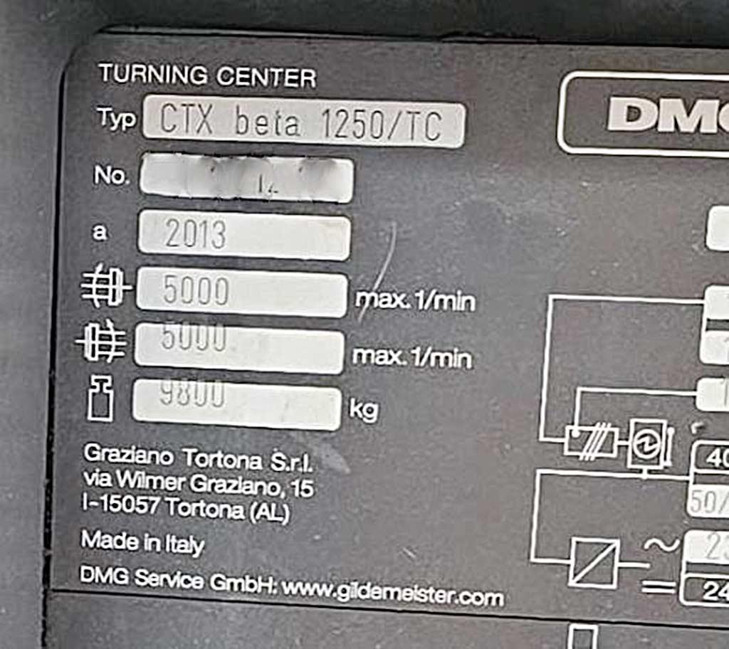 CNC Lathe Gildemeister CTX beta 1250/TC - Thumbnail 2