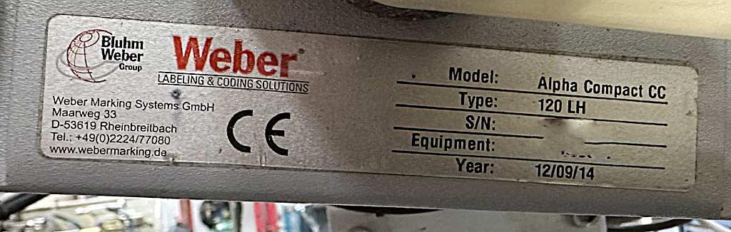Labelling Machine Weber Alpha Compact CC 120 LH - Thumbnail 8