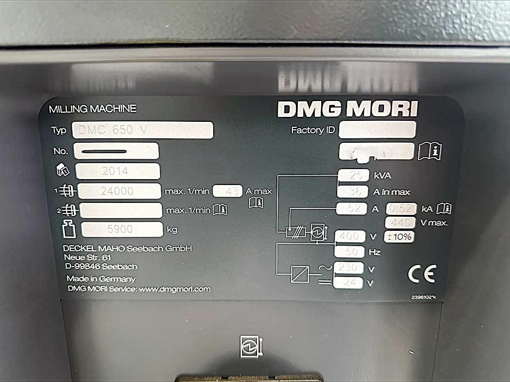 CNC Vertical Machining Center Dmg Mori DMC 650 V - Thumbnail 8