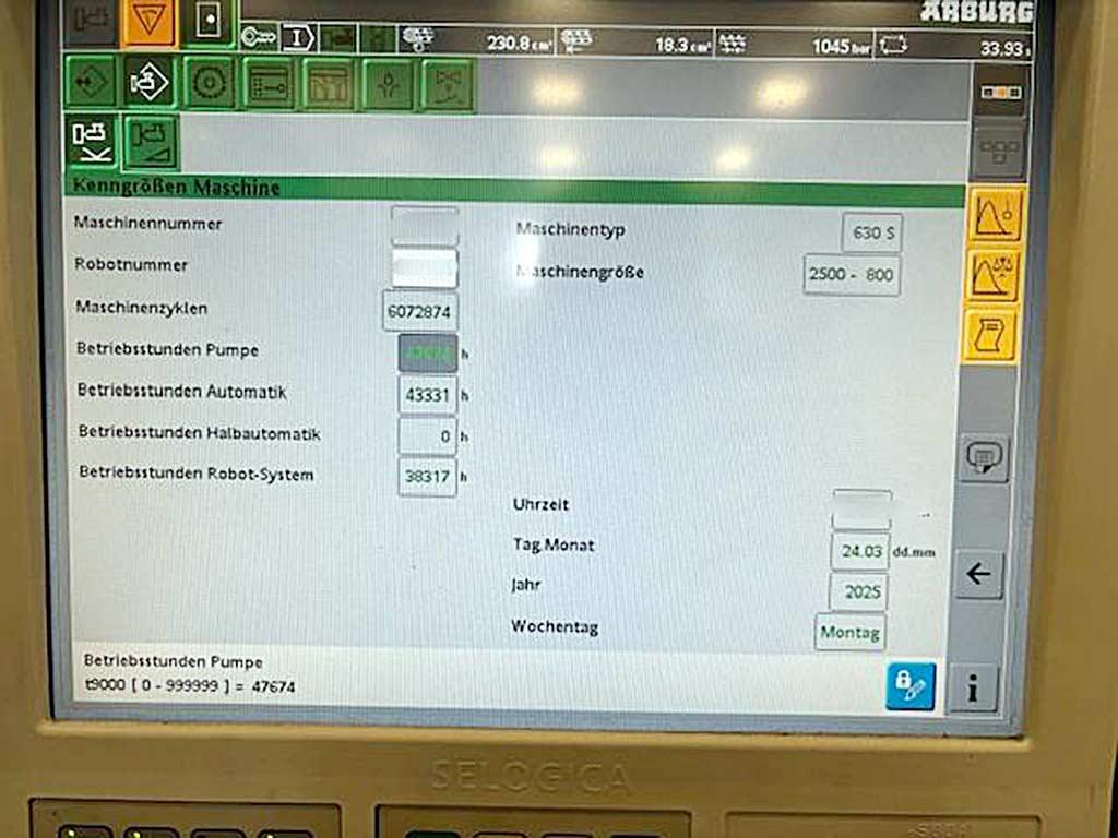 Injection Moulding Machine Arburg Allrounder 630S 2500-800 - Thumbnail 7
