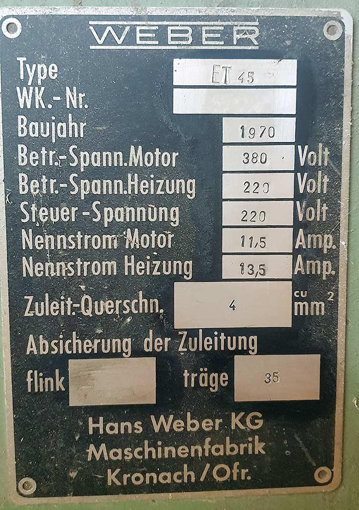 Single Screw Extruder Weber/ide ET 45/MEB 30-25D - Thumbnail 5