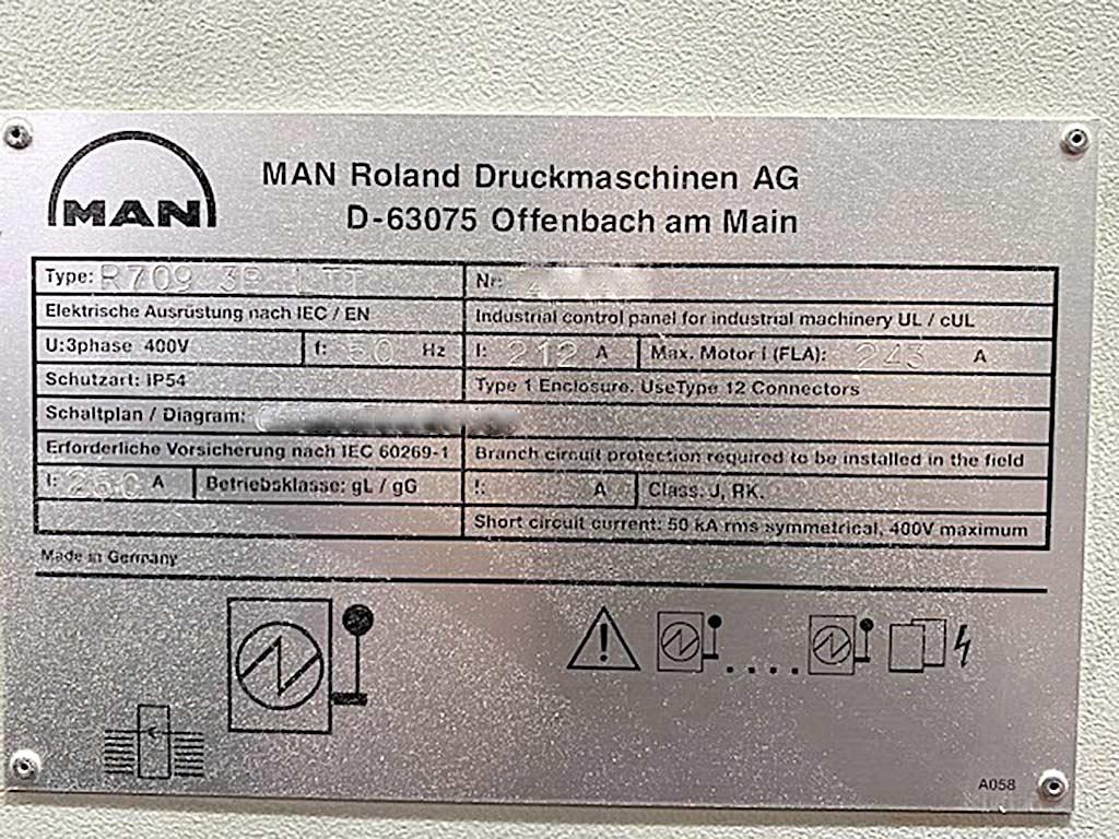 Sheetfed Offset Press Man Roland R 709 3B LTT UV - Thumbnail 8