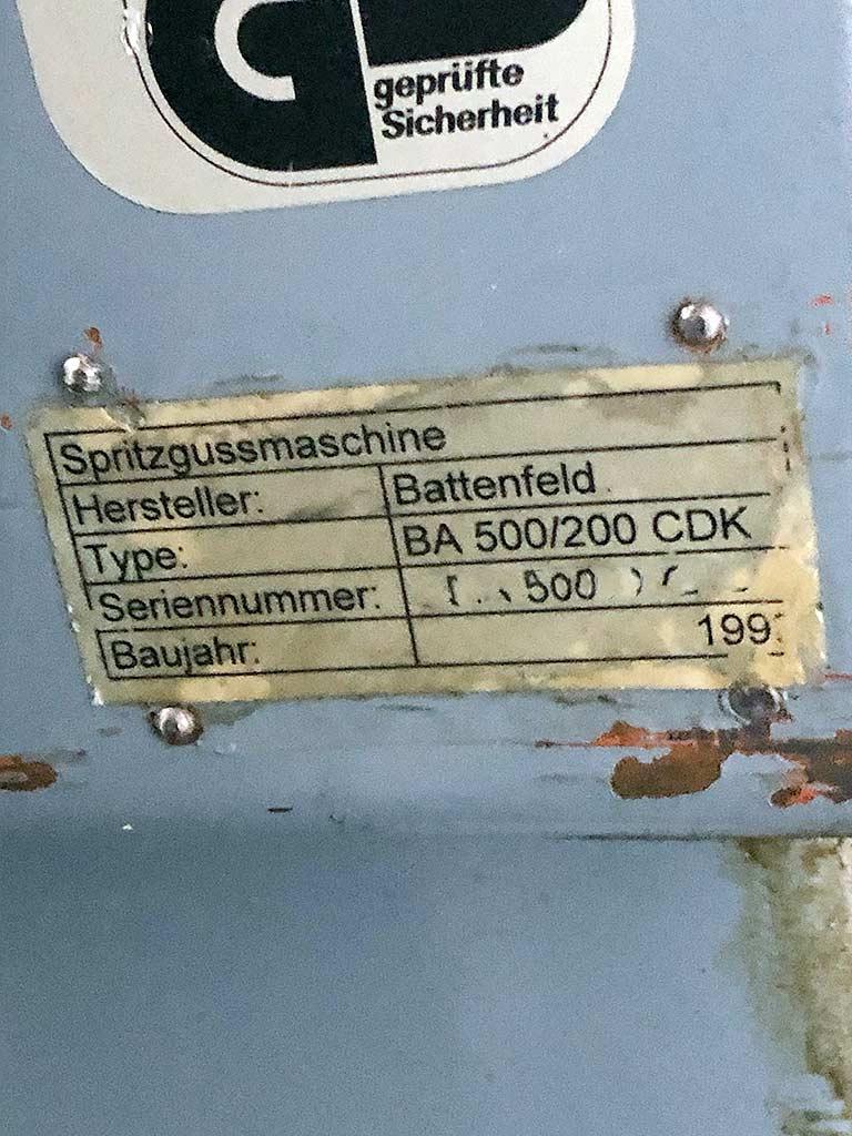 Injection Moulding Machine Battenfeld BA 1600/BA 500-200 CDK - Thumbnail 7