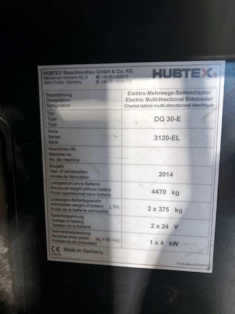 Side Loader Hubtex DQ 30-E/3120-EL - Thumbnail 4