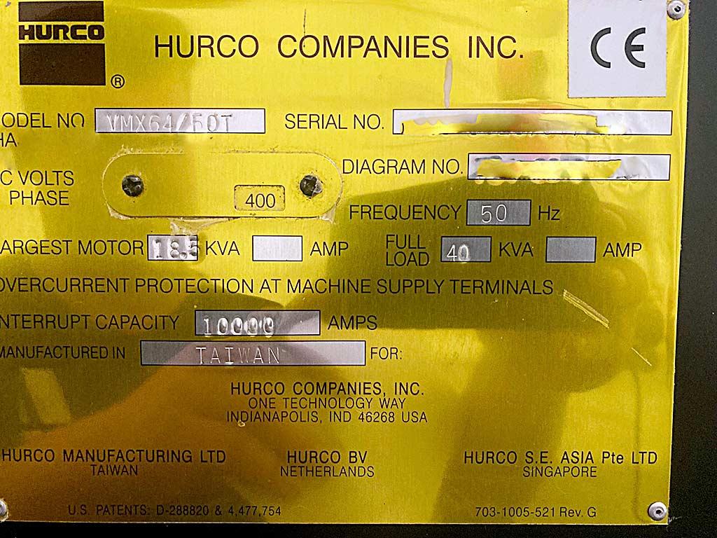 CNC Machining Center Hurco VMX 64/50T - Thumbnail 6