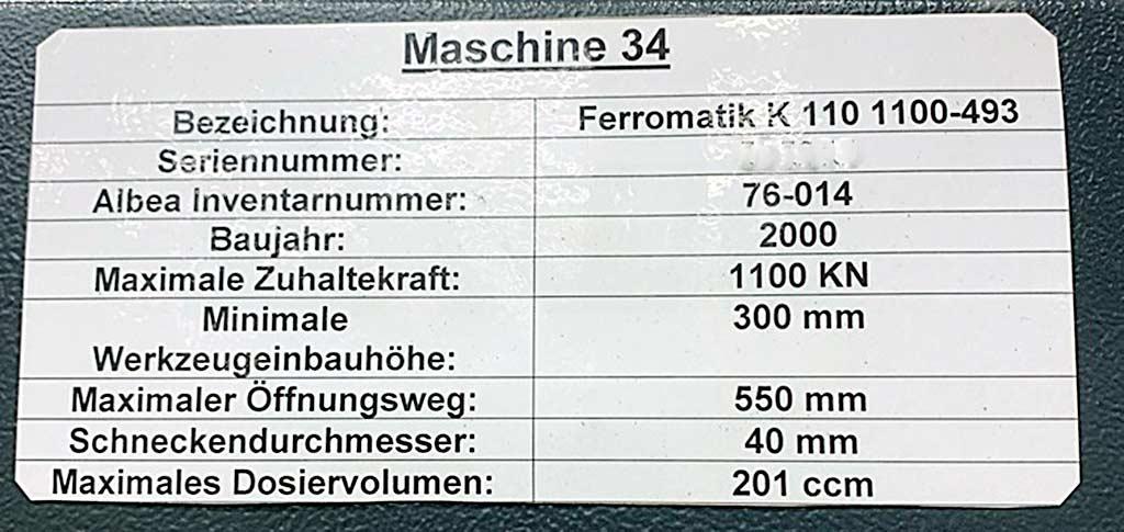 Injection Moulding Machine Ferromatik K 110 1100-493/Arburg 270 M 500-90 - Thumbnail 5