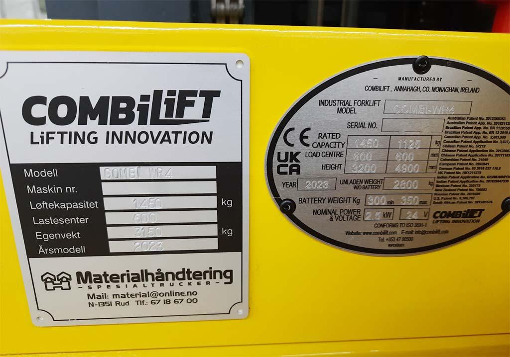 Manual Pedestrian Reach Stacker Combilift COMBI-WR4 - Thumbnail 6